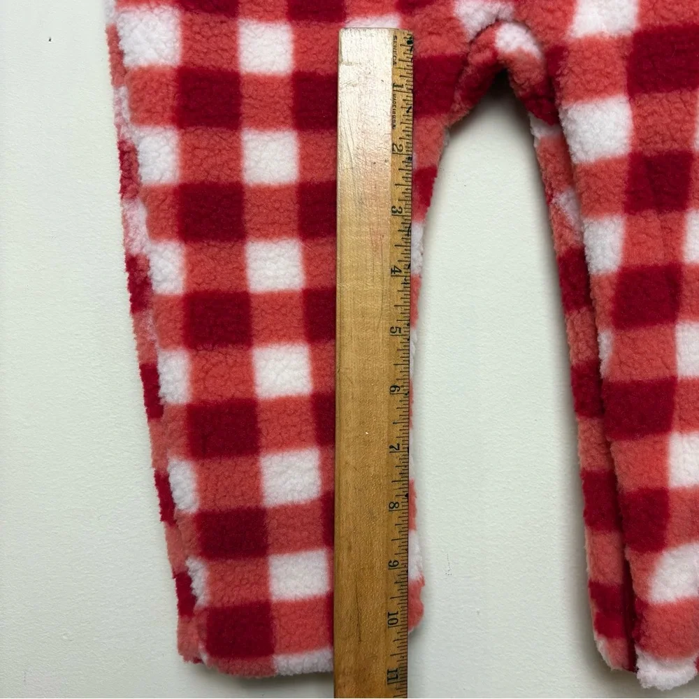 Hanna Andersson Red Buffalo Check Fleece Cozy Jumpsuit Baby Toddler Size 2T warm